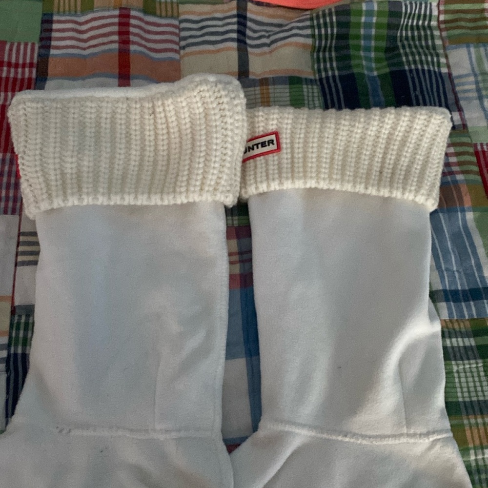 Hunter Brand Cream Knit/Fleece Boot socks.  Ladies size 8-10